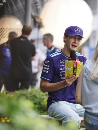 October 8, 2026, Singapore, Kaohsiung City, Singapore: GEORGE RUSSELL of Mercedes-AMG Petronas Formula One Team speaks to the media during an exclusive interview outside the team s hospitality area in the paddock ahead of the 2026 Formula 1 Singapore Grand Prix at Marina Bay Street Circuit in Singapore. Singapore Singapore - ZUMAh201 20261008_zsp_h201_026 Copyright: xYichinxHoux