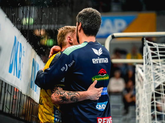 08.10.2026, xwppx, Handball Opel HBL, Rhein-Neckar Loewen - ThSV Eisenach v.l. Edwin Aspenbäck (Rhein-Neckar Löwen), Jacob Agent Lassen (Rhein-Neckar Löwen)