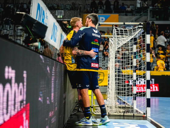08.10.2026, xwppx, Handball Opel HBL, Rhein-Neckar Loewen - ThSV Eisenach v.l. Edwin Aspenbäck (Rhein-Neckar Löwen), Jacob Agent Lassen (Rhein-Neckar Löwen)