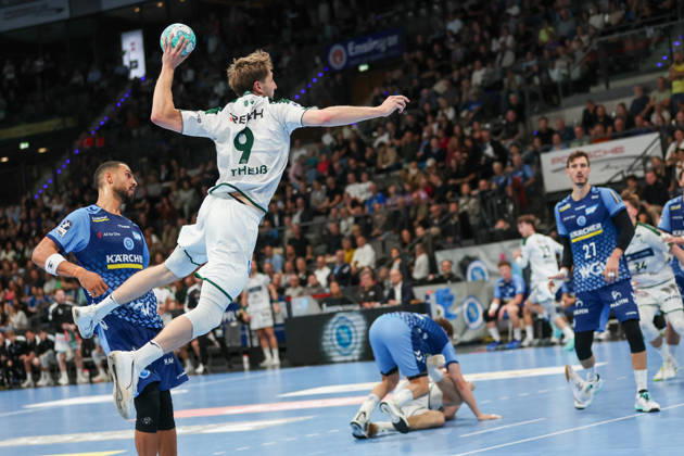 Niklas Theiss (HSG Wetzlar, 9) GER, TVB Stuttgart vs. HSG Wetzlar, Handball, Opel Handball-Bundesliga, 8. Spieltag, Spielzeit 2026 2027, 08.10.2026 GER, TVB Stuttgart vs. HSG Wetzlar, Handball, Opel Handball-Bundesliga, 8. Spieltag, Spielzeit 2026 2027, 08.10.2026 Stuttgart Copyright: xEibner-Pressefoto SoerenxHerwegx EP_SHG