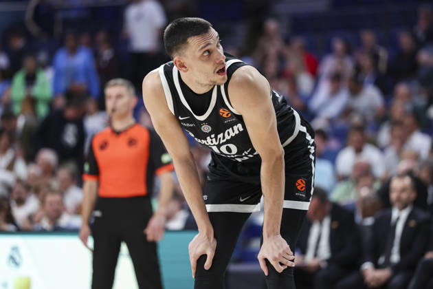 October 8, 2026, Madrid, Madrid, Spain: Nikola Tanaskovic of Partizan Mozzart Bet Belgrade gestures during the Euroleague Basketball Regular Season Round 4 game between Real Madrid v Partizan Mozzart Bet Belgrade at Movistar Arena on October 08, 2026 in Madrid, Spain. Real Madrid V Partizan Mozzart Bet Belgrade - Euroleague 2025 2026 - ZUMAa181 20261008_zaa_a181_220 Copyright: xIrinaxR.xHipolitox