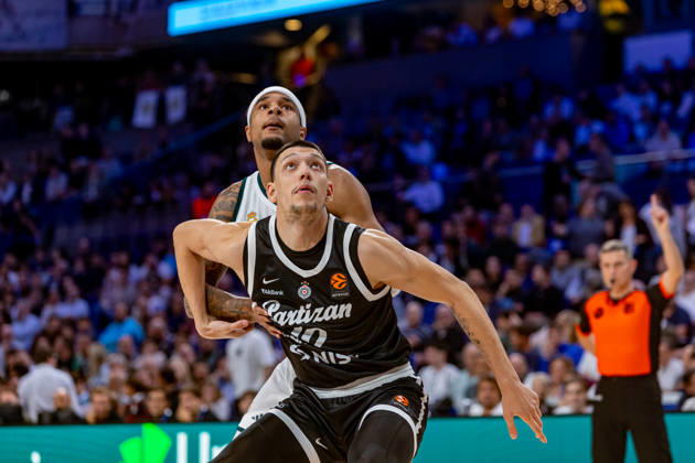 ESP: Euroleague Real Madrid v Partizan Belgrade Chuma Okeke of Real Madrid and Nikola Tanaskovic of PArtizan during the Euroleague match between Real Madrid and Partizan Mozzart Bet Belgrade played at Movistar Arena Stadium on October 8 2026 in Madrid Spain Madrid Spain Basketball Copyright: xAlbaxPachecox xAgenciaxLOFx