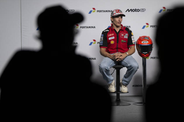 MOTO - MOTO GP - GRAND PRIX OF INDONESIA 2026 MARQUEZ Marc (spa), Ducati Lenovo Team, Ducati Desmosedici GP26, portrait, press conference, PK, Pressekonferenz during the 2026 MotoGP Pertamina Grand Prix of Indonesia on the Mandalika circuit from October 9 to 11, at West Nusa Tenggara, Indonesia - West Nusa TenggaraIndonesia  Copyright: xGIGIxSOLDANOx