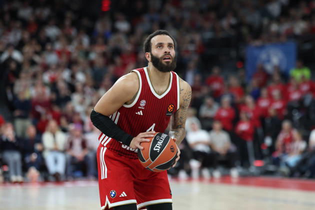 Duane Washington Jr. (FC Bayern Basketball, 04) beim Freiwurf, GER, FC Bayern Basketball vs. Virtus Bologna, Basketball, Euroleague, 4. Spieltag, Saison 2026 2027, 08.10.2026, GER, FC Bayern Basketball vs. Virtus Bologna, Basketball, Euroleague, 4. Spieltag, Saison 2026 2027, 08.10.2026 Muenchen Copyright: xEibner-Pressefoto JennixMaulx EP_JML