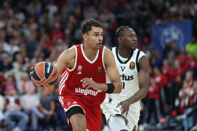 Oscar da Silva (FC Bayern Basketball, 01) mit Aliou Diarra (Virtus Bologna, 31), GER, FC Bayern Basketball vs. Virtus Bologna, Basketball, Euroleague, 4. Spieltag, Saison 2026 2027, 08.10.2026, GER, FC Bayern Basketball vs. Virtus Bologna, Basketball, Euroleague, 4. Spieltag, Saison 2026 2027, 08.10.2026 Muenchen Copyright: xEibner-Pressefoto JennixMaulx EP_JML