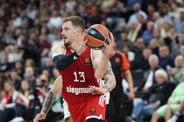 Andreas Obst (FC Bayern Basketball, 13), GER, FC Bayern Basketball vs. Virtus Bologna, Basketball, Euroleague, 4. Spieltag, Saison 2026 2027, 08.10.2026, GER, FC Bayern Basketball vs. Virtus Bologna, Basketball, Euroleague, 4. Spieltag, Saison 2026 2027, 08.10.2026 Muenchen Copyright: xEibner-Pressefoto JennixMaulx EP_JML