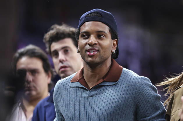 October 8, 2026, Madrid, Madrid, Spain: Rodrygo Goes of Real Madrid is seen during the Euroleague Basketball Regular Season Round 4 game between Real Madrid v Partizan Mozzart Bet Belgrade at Movistar Arena on October 08, 2026 in Madrid, Spain. Madrid Spain - ZUMAa181 20261008_zaa_a181_241 Copyright: xIrinaxR.xHipolitox