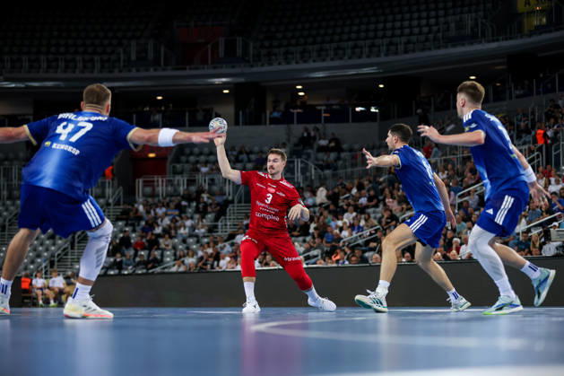 HC Zagreb v Aalborg Handbold - EHF Champions League Men Group Phase - Group C ZAGREB, CROATIA - OCTOBER 8: Lukas Nilsson of Aalborg Handbold in action during the EHF Champions League match between HC Zagreb and Aalborg Handbold at Arena Zagreb on October 8, 2026 in Zagreb, Croatia.  IgorxKralj PIXSELL