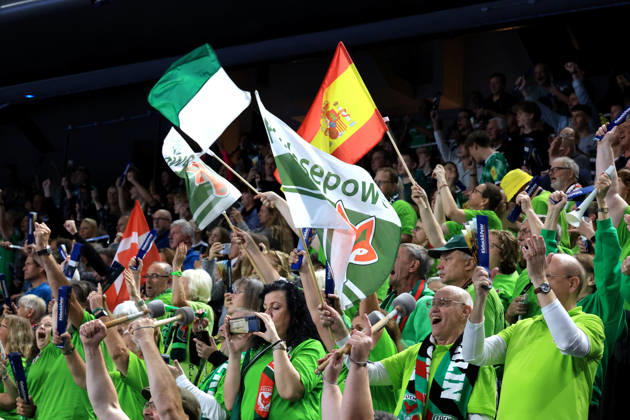 08.10.2026, GER Deutschland, Handball, EHF Champions League, 08.10.2026, Saison 2026 2027, Berlin, Fuechse Berlin vs FC Porto Fuechse-Fans,Fanblock, Jubel, jubelt, Freude, Glueck, gluecklich, positive Emotionen, nordphoto GmbH Engler Berlin Max-Schmeling-Halle Berlin Deutschland Copyright: xNordphotox xEnglerx