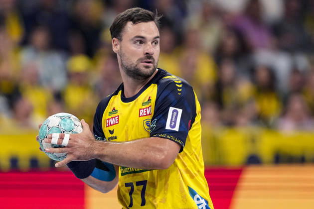 Dani Baijens (RNL, 77), am Ball, Einzelbild, Einzelfoto, Aktion, Action, 08.10.2026, Mannheim (Deutschland), Handball, Bundesliga, Rhein-Neckar Löwen - ThSV Eisenach