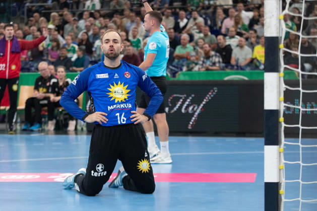 Handball, HBL2: SC DHfK Leipzig - TuS N-Lübbecke; 08.10.2026 Torwart Fredrik Genz (16, TuS N-Lübbecke). Handball, 2. Bundesliga, Saison 2026 2027, 7. Spieltag: SC DHfK Leipzig vs. TuS N-Lübbecke am 08.10.2026 in der Quarterback Immobilien Arena Leipzig. Copyright: xBEAUTIFULxSPORTS JanxKaeferx