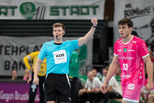 Handball, HBL2: SC DHfK Leipzig - TuS N-Lübbecke; 08.10.2026 Schiedsrichter Bela Stewen. Handball, 2. Bundesliga, Saison 2026 2027, 7. Spieltag: SC DHfK Leipzig vs. TuS N-Lübbecke am 08.10.2026 in der Quarterback Immobilien Arena Leipzig. Copyright: xBEAUTIFULxSPORTS JanxKaeferx