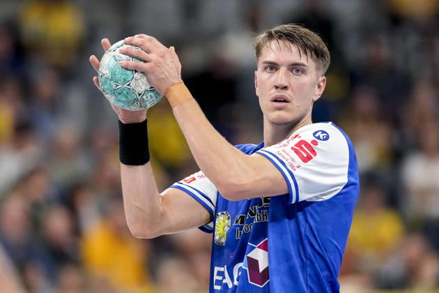 Oskar Joelsson (ThSV, 3), am Ball, Einzelbild, Einzelfoto, Aktion, Action, 08.10.2026, Mannheim (Deutschland), Handball, Bundesliga, Rhein-Neckar Löwen - ThSV Eisenach