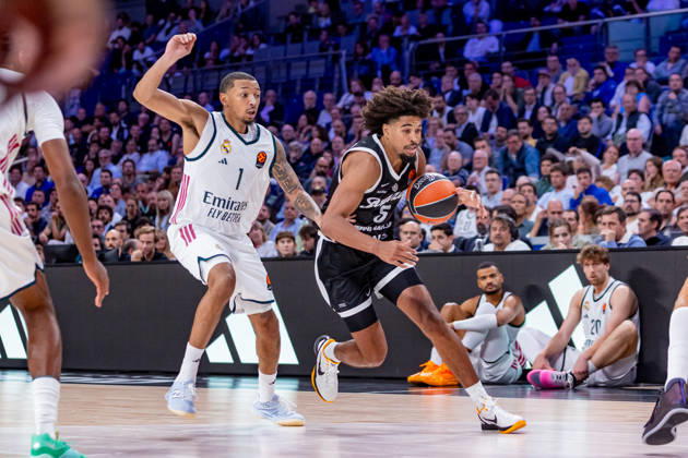 ESP: Euroleague Real Madrid v Partizan Belgrade Nick Smith Jr of Real Madrid and Ethan Thompson of Partizan during the Euroleague match between Real Madrid and Partizan Mozzart Bet Belgrade played at Movistar Arena Stadium on October 8 2026 in Madrid Spain Madrid Spain Basketball Copyright: xAlbaxPachecox xAgenciaxLOFx