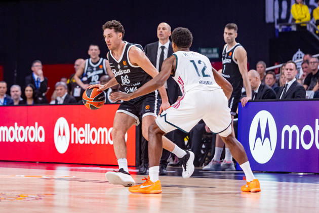 ESP: Euroleague Real Madrid v Partizan Belgrade Alesandro Pajola of Partizan during the Euroleague match between Real Madrid and Partizan Mozzart Bet Belgrade played at Movistar Arena Stadium on October 8 2026 in Madrid Spain Madrid Spain Basketball Copyright: xAlbaxPachecox xAgenciaxLOFx