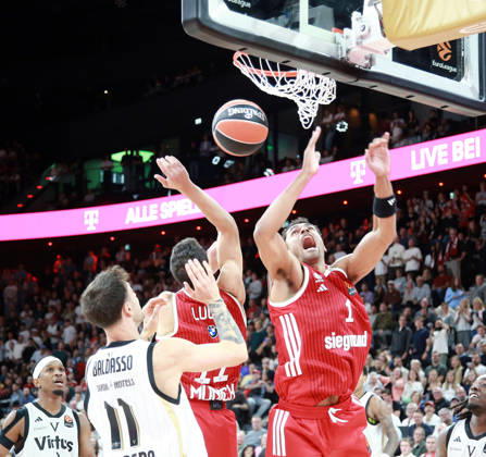 rechts Oscar da SILVA (Muenchen), Basketball, Euro Le<mbague, 2026 27, FC Bayern München vs Virtus Bologna, 08.10.26, SAP Garden, Muenchen Copyright: WolfgangxFehrmann