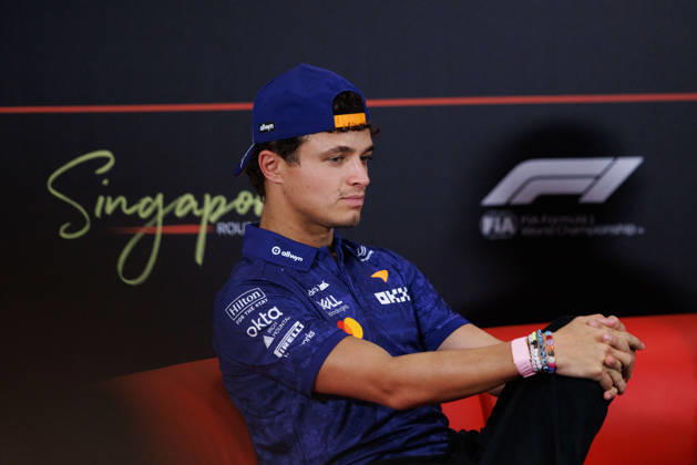October 8, 2026, Singapore, Singapore: Lando Norris of Great Britain and the McLaren Mastercard F1 Team seen during the drivers press conference, PK, Pressekonferenz ahead of the F1 Grand Prix of Singapore at the Marina Bay Street Circuit. Formula 1, Singapore Grand Prix 2026, Media Day - 08 Oct 2026 - ZUMAs197 20261008_aaa_s197_134 Copyright: xGeorgexHitchensx