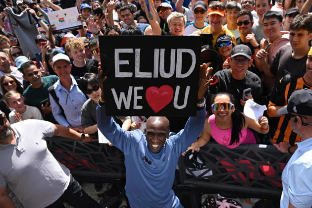 ELIUD KIPCHOGE MELBOURNE MARATHON OP, Elite marathon athlete Eliud Kipchoge during a fan event ahead of the Melbourne Marathon, in Melbourne, Friday, October 9, 2026. ( NO ARCHIVING MELBOURNE VICTORIA Australia  Copyright: xJAMESxROSSx 20261009182390919037