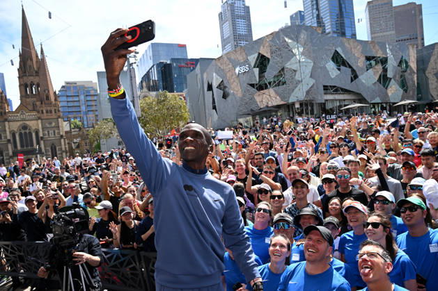 ELIUD KIPCHOGE MELBOURNE MARATHON OP, Elite marathon athlete Eliud Kipchoge during a fan event ahead of the Melbourne Marathon, in Melbourne, Friday, October 9, 2026. ( NO ARCHIVING MELBOURNE VICTORIA Australia  Copyright: xJAMESxROSSx 20261009190087931849