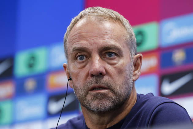 October 9, 2026, Sant Joan Despi, Barcelona, Spain: Hansi Flick, head coach of FC Barcelona, Barca attends his press conference, PK, Pressekonferenz during the training day of FC Barcelona ahead the Spanish League, LaLiga EA Sports, football match against Getafe CF at Ciudad Esportiva Joan Gamper on October 09, 2026 in Sant Joan Despi, Barcelona, Spain. Sant Joan Despi Spain - ZUMAa181 20261009_zaa_a181_035 Copyright: xJavierxBorregox