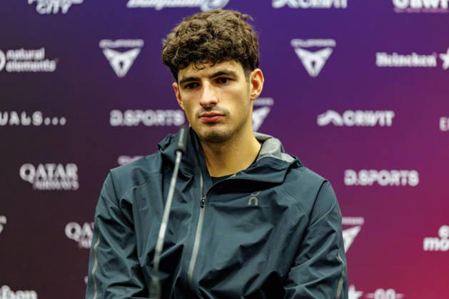DÜSSELDORF, GERMANY - 9 OCTOBER 2026: Image shows press conference, PK, Pressekonferenz with Arturo Coello (ESP) during CUPRA Germany Premier Padel P2 2026 Day 6: Quarterfinals at CASTELLO Düsseldorf on 9 10 2026 in Düsseldorf, Germany. Germany Copyright: xFröhlichxPascalx