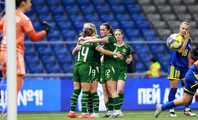 2027 FIFA Women s World Cup Round One Qualifying Play-off First Leg, Astana Arena, Astana, Kazakhstan 9 10 2026 Kazakhstan vs Republic of Ireland Ireland™s Shanade Hopcroft celebrates scoring a goal with teammates Shanade Hopcroft celebrates scoring a goal with teammates 9 10 2026  Copyright: xx BASN3791