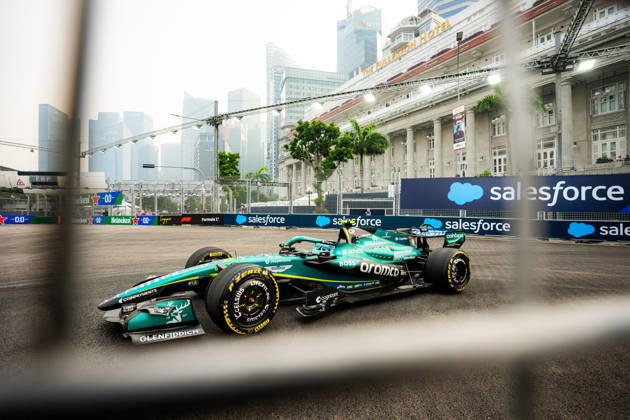 Formula 1 Singapore Grand Prix - FP1 FERNANDO ALONSO 14 (ESP) of Aston Martin Aramco Formula One Team (Aston Martin AMR26) on Friday during FP1 during the Formula 1 Singapore Airlines Singapore Grand Prix 2026 at Marina Bay Street Circuit, Singapore, on October 9, 2026. Photo by Antoine LAPEYRE Reveries Agency ABACAPRESS.COM Marina Bay Singapore  Copyright: xAntoinexLapeyre ReveriesxAgency ABACAx