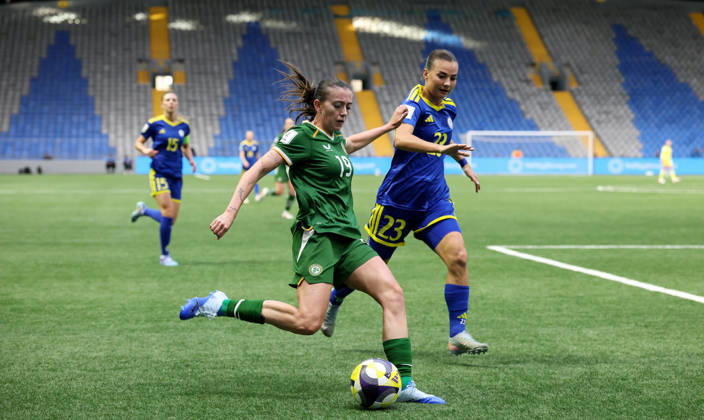 2027 FIFA Women s World Cup Round One Qualifying Play-off First Leg, Astana Arena, Astana, Kazakhstan 9 10 2026 Kazakhstan vs Republic of Ireland Ireland™s Abbie Larkin Abbie Larkin 9 10 2026  Copyright: xx BSNK6596