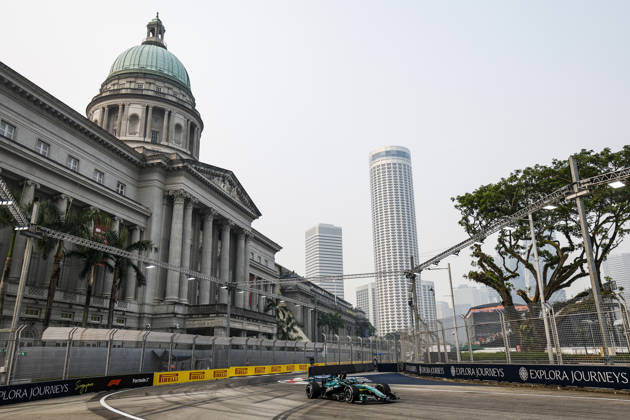 F1 - SINGAPORE GRAND PRIX 2026 18 STROLL Lance (can), Aston Martin F1 Team AMR26, action during the 2026 Formula 1 Singapore Grand Prix, 17th round of the 2026 Formula One World Championship, WM, Weltmeisterschaft from October 9 to 11, 2026 on the Marina Bay Street Circuit, in Singapore, Singapore - SingaporeSingapore  Copyright: xJulienxDelfossex