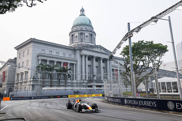 F1 - SINGAPORE GRAND PRIX 2026 41 LINDBLAD Arvid (gbr), Visa Cash App RB F1 Team VCARB03, action during the 2026 Formula 1 Singapore Grand Prix, 17th round of the 2026 Formula One World Championship, WM, Weltmeisterschaft from October 9 to 11, 2026 on the Marina Bay Street Circuit, in Singapore, Singapore - SingaporeSingapore Copyright: xJulienxDelfossex