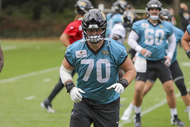 CHADLER’S CROSS, ENGLAND - OCTOBER 09: training with the team Cole van Lanen of the Jacksonville Jaguarsduring the Jacksonville Jaguars team practise and media as part of the London NFL, American Football Herren, USA Series 2026, at the Grove, Chandler’s Cross, Hertfordshire, England, on 09 October 2026. Jody Demay - Davies SPP Copyright: xJodyxDemayx-xDaviesx xSPPx Sportspressphoto_SPR249416