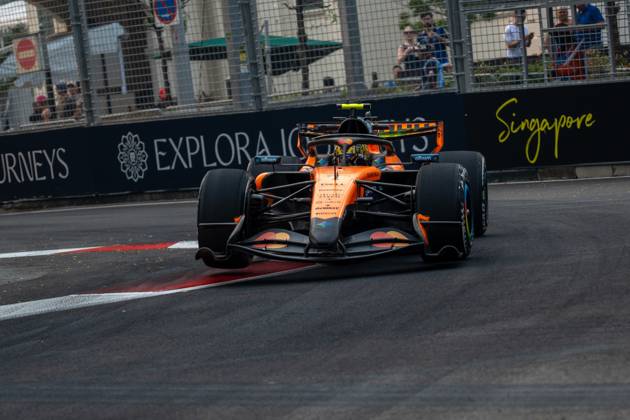 October 9, 2026, Singapore, Singapore: Lando Norris (GBR) (McLaren Mastercard F1 Team) during free practice 1 of the Formula 1 Singapore Grand Prix 2026 at the Marina Bay Street Circuit. F1 2026: (Free Practice 1) Singapore Grand Prix In Singapore, Singapore - 09 Oct 2026 - ZUMAs197 20261009_aaa_s197_057 Copyright: xLucaxMartinix