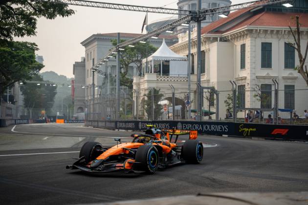 October 9, 2026, Singapore, Singapore: Lando Norris (GBR) (McLaren Mastercard F1 Team) during free practice 1 of the Formula 1 Singapore Grand Prix 2026 at the Marina Bay Street Circuit. F1 2026: (Free Practice 1) Singapore Grand Prix In Singapore, Singapore - 09 Oct 2026 - ZUMAs197 20261009_aaa_s197_060 Copyright: xLucaxMartinix