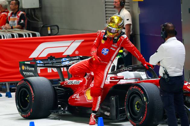 HAMILTON Lewis (gbr), Scuderia Ferrari SF-26, portrait F1 GP 17 Singapore 2026 ALONSO Fernando (spa), Aston Martin F1 Team Honda AMR26, portrait F1 GP 17 Singapore 2026 Singapore