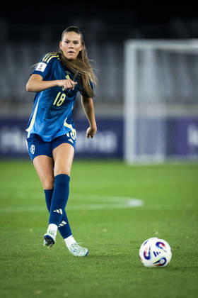 261009 Bella Andersson of Sweden during the FIFA Women s World Cup qualifier play-off football match between Lithuania and Sweden on October 9, 2026 in Kaunas. Photo: Mathias Bergeld BILDBYRAN kod MB MB1418 fotboll football soccer fotball vm-kval kval fifa womens world cup qualifier qualifier playoff lithuania sverige sweden dam bbeng play-off Copyright: MATHIASxBERGELD BB261009MB066