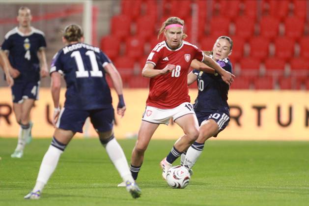 Kamila Dubcova of Czechia in action. Czechia Women v Scotland Women, Women s European World Cup Qualifier, Football, Stadion Arnosta, Pardubice, Czechia - 09 Oct 2026Pardubice Stadion Arnosta Czech Republic  Copyright: xMilanxKammermayer Shutterstockx 17195777w