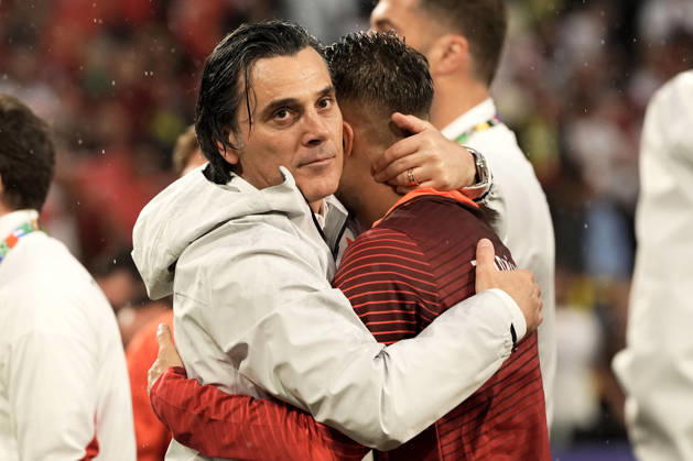 Turkey s head coach Vincenzo Montella celebrates at the end of the match after the match victory of the during the Euro 2024 soccer match between Turkey and Georgia at the Signal Iduna Park, Dortmund, Germany - Tuesday 18, 2024. - Soccer.  Copyright: xFabioxFerrari LaPressex