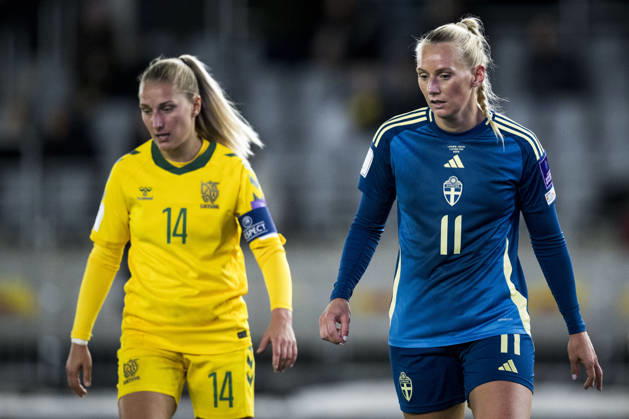261009 Stina Blackstenius of Sweden during the FIFA Women s World Cup qualifier play-off football match between Lithuania and Sweden on October 9, 2026 in Kaunas. Photo: Mathias Bergeld BILDBYRAN kod MB MB1418 fotboll football soccer fotball vm-kval kval fifa womens world cup qualifier qualifier playoff lithuania sverige sweden dam bbeng play-off Copyright: MATHIASxBERGELD BB261009MB099