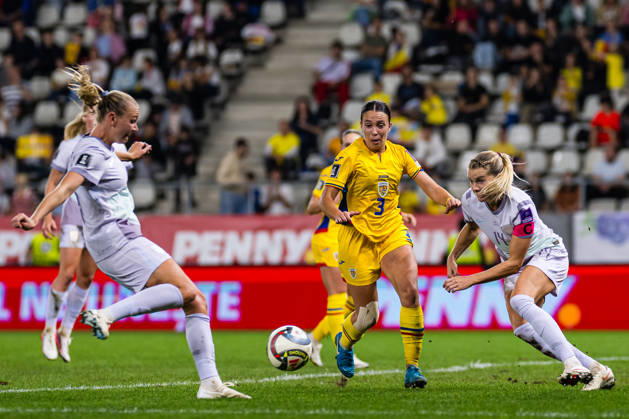 261009 Frida Maanum of Norway scores the 0-2 goal during the FIFA Women s World Cup Qualifier football match between Romania and Norway on October 9, 2026 in Bucharest. Photo: Marius Simensen BILDBYRAN COP 238 bbeng dam FIFA World Cup, WM, Weltmeisterschaft, Fussball qualifiers football fotball fotboll landskamp norge norway romania soccer vm kvalik vm-kvalifisering kvinner Copyright: MARIUSxSIMENSEN BB261009BB602