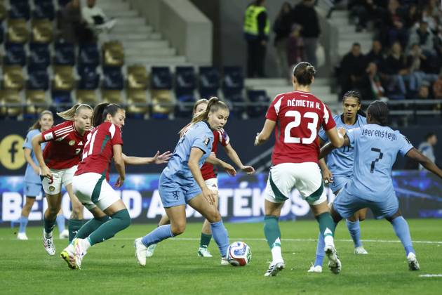FELCSUT, 09-10-2026 , Pancho Arena, season 2026 2027 , UEFA worldcup qualification football play-offs round 1 , match between Hungary and The Netherlands (women) 1st leg , Pictures shows Netherlands player Victoria Pelova Hungary - Netherlands (women)  x208075847x Copyright: