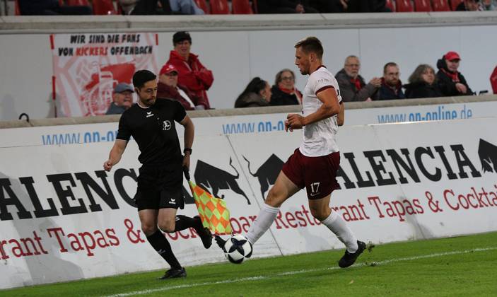 09.10.2026 xmgoodx Offenbach am Main, Plutos Stadion am Bieberer Berg Regionalliga Südwest Saison 2026 2027 Kickers Offenbach (OFC) - FC 08 Homburg Benedikt von Hagen (17, OFC)