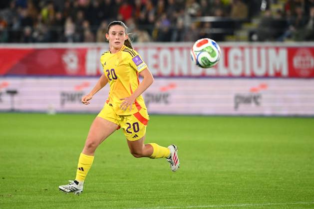 Belgium v Poland - FIFA Women s World Cup 2027 UEFA Qualifiers LEUVEN, BELGIUM - OCTOBER 09 : Detruyer Marie midfielder of Belgium during the FIFA Women s World Cup 2027 UEFA European Qualifiers play-offs round 1 path 2 first leg match between Belgium and Poland on October 9, 2026 in Leuven, Belgium, 09 10 2026 Leuven Belgium  Copyright: xVincentxKalutx