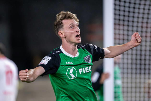 Joshua Mees (SC Preussen Muenster, 08) jubelt ueber das Tor zum 3:3 GER, SC Preussen Muenster vs. Rot-Weiss Essen, Fussball, 3. Liga, 8. Spieltag, Spielzeit 2026 2027, 09.10.2026 DFL Regulations prohibit any use of photographers as image sequences and or quasi-video. GER, SC Preussen Muenster vs. Rot-Weiss Essen, Fussball, 3. Liga, 8. Spieltag, Spielzeit 2026 2027, 09.10.2026 Muenster Copyright: xEibner-Pressefoto JanxRollingerx EP_JSK