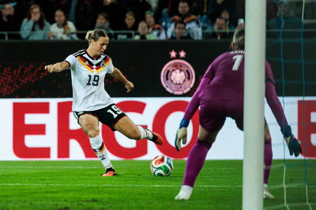 KARLSRUHE, GERMANY - OCTOBER 09: Klara Buehl (Bühl, Germany, 19) controls the ball during the International Friendly, Länderspiel, Nationalmannschaft match between Germany vs. Australia at BBBank Wildpark on October 09, 2026 in Karlsruhe, Germany. Germany Copyright: xSteffiexWunderlx