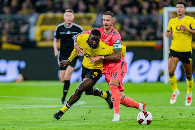 1. Bundesliga, 5. Spieltag, Borussia Dortmund vs. Werder Bremen am 09.10.2026 Serhou Guirassy Marco Friedl Copyright: xBahhoxKarax