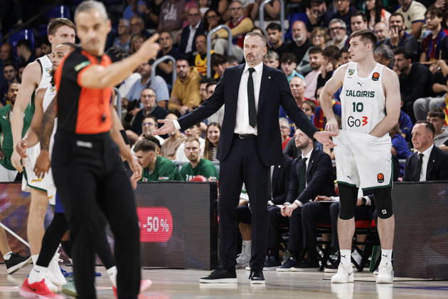 October 9, 2026, Barcelona, Barcelona, Spain: Tomas Masiulis, Head Coach Of Zalgiris Kaunas, gestures during the EuroLeague League Phase MD 4 match played between FC Barcelona, Barca and Zalgiris Kaunas at Palau Blaugrana on October 09, 2026 in Barcelona, Spain. FC Barcelona V Zalgiris Kaunas - Euroleague 2026 2027  - ZUMAa181 20261009_zaa_a181_274 Copyright: xJavierxBorregox