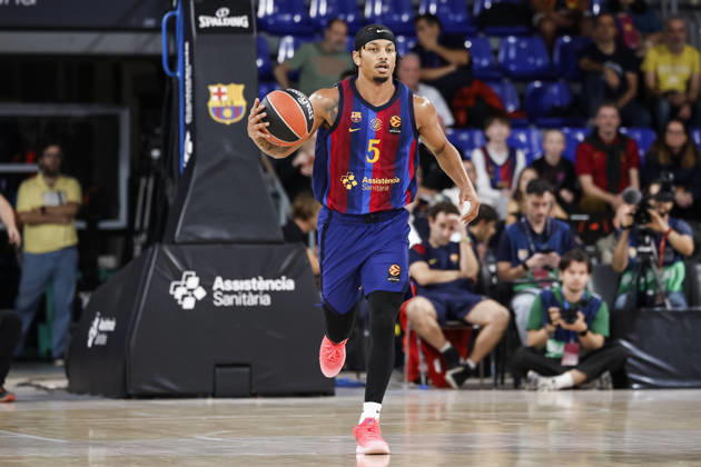 October 9, 2026, Barcelona, Barcelona, Spain: Juntin Robinson of FC Barcelona, Barca in action during the EuroLeague League Phase MD 4 match played between FC Barcelona and Zalgiris Kaunas at Palau Blaugrana on October 09, 2026 in Barcelona, Spain. FC Barcelona V Zalgiris Kaunas - Euroleague 2026 2027  - ZUMAa181 20261009_zaa_a181_275 Copyright: xJavierxBorregox