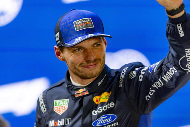 RECORD DATE NOT STATED 9th October 2026; Marina Bay, Singapore; Formula 1, Singapore Grand Prix, Free Practice and Sprint Qualifying Day; Max Verstappen (3) of Netherlands and Oracle Red Bull Racing after qualifying StephenxBlackberry