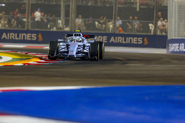 RECORD DATE NOT STATED 9th October 2026; Marina Bay, Singapore; Formula 1, Singapore Grand Prix, Free Practice and Sprint Qualifying Day; Gabriel Bortoleto (5) of Brazil and Audi Revolut F1 Team during qualifying StephenxBlackberry