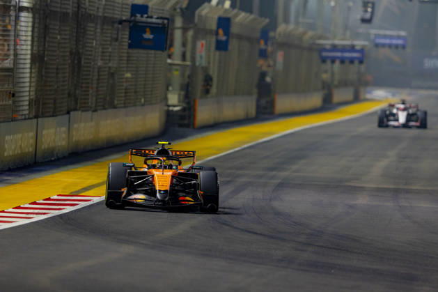 RECORD DATE NOT STATED 9th October 2026; Marina Bay, Singapore; Formula 1, Singapore Grand Prix, Free Practice and Sprint Qualifying Day; Lando Norris (1) of Great Britain and McLaren Mastercard F1 Team during qualifying StephenxBlackberry
